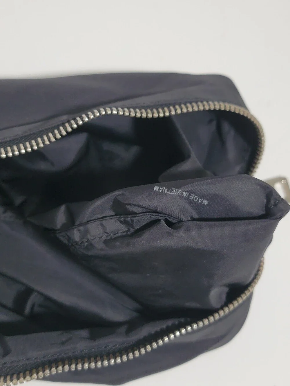 Prada Black Tessuto Nylon Zip Cosmetic Pouch